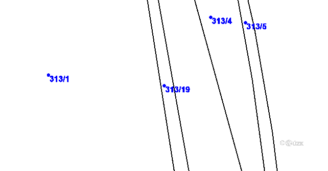 Parcela st. 313/19 v KÚ Nýrov, Katastrální mapa
