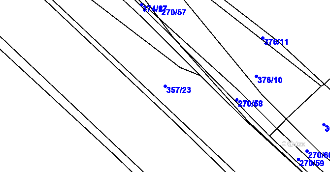 Parcela st. 357/23 v KÚ Nýrov, Katastrální mapa