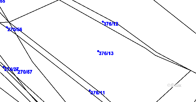 Parcela st. 376/13 v KÚ Nýrov, Katastrální mapa