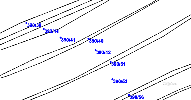 Parcela st. 390/42 v KÚ Nýrov, Katastrální mapa