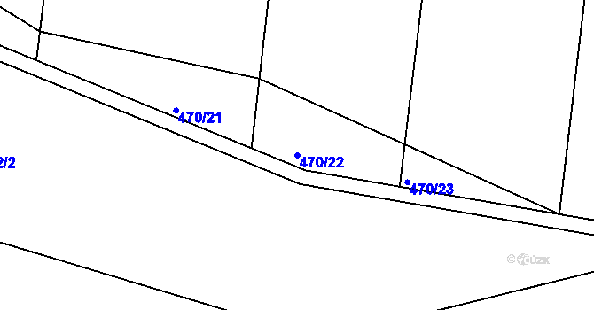Parcela st. 470/22 v KÚ Nýrov, Katastrální mapa