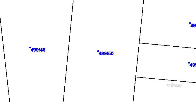 Parcela st. 499/50 v KÚ Nýrov, Katastrální mapa