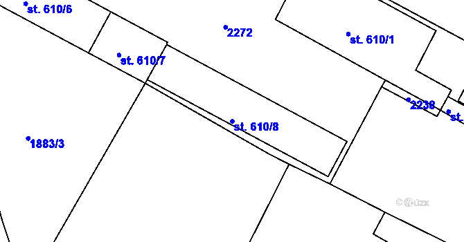 Parcela st. 610/8 v KÚ Nýrsko, Katastrální mapa