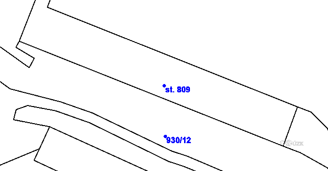Parcela st. 809 v KÚ Nýrsko, Katastrální mapa