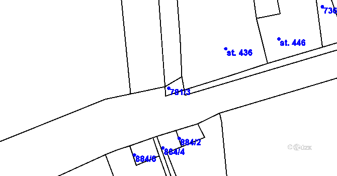 Parcela st. 781/3 v KÚ Nýrsko, Katastrální mapa