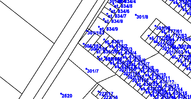 Parcela st. 835/26 v KÚ Nýrsko, Katastrální mapa