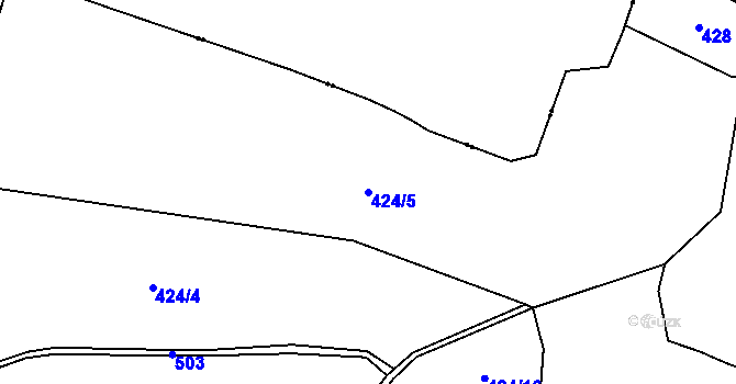 Parcela st. 424/5 v KÚ Stará Lhota, Katastrální mapa