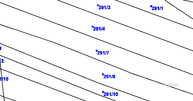 Parcela st. 291/7 v KÚ Kamenný Újezd u Nýřan, Katastrální mapa