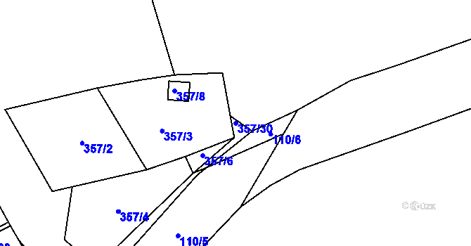 Parcela st. 357/30 v KÚ Kamenný Újezd u Nýřan, Katastrální mapa