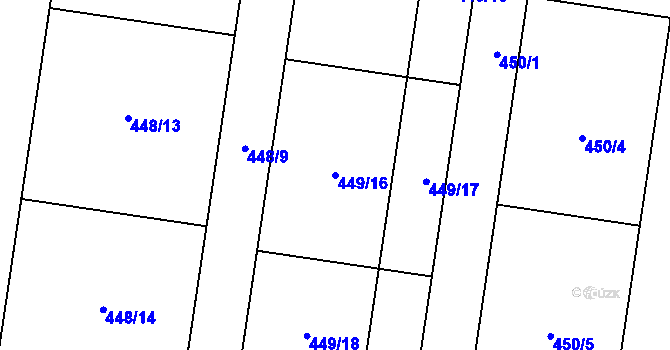 Parcela st. 449/16 v KÚ Kamenný Újezd u Nýřan, Katastrální mapa