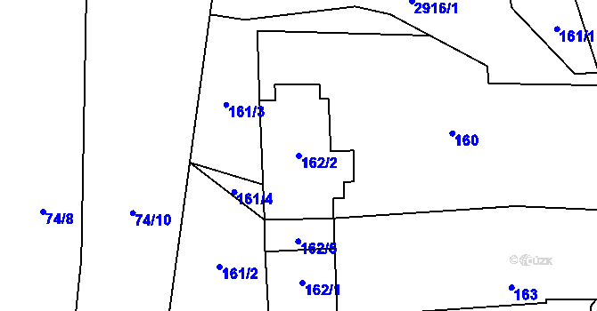 Parcela st. 162/2 v KÚ Nýřany, Katastrální mapa