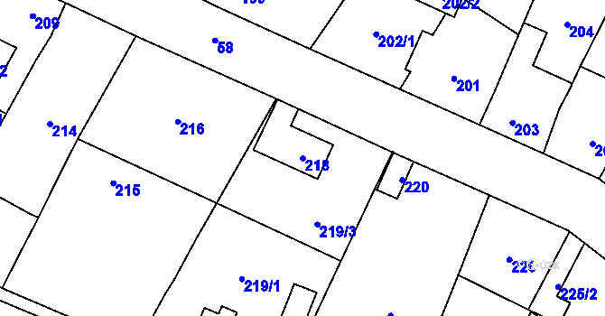 Parcela st. 218 v KÚ Nýřany, Katastrální mapa