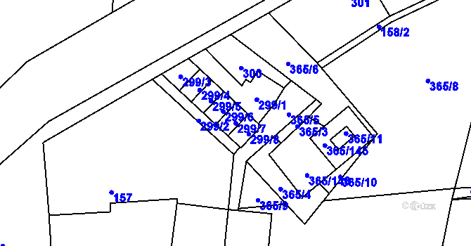Parcela st. 299/7 v KÚ Nýřany, Katastrální mapa