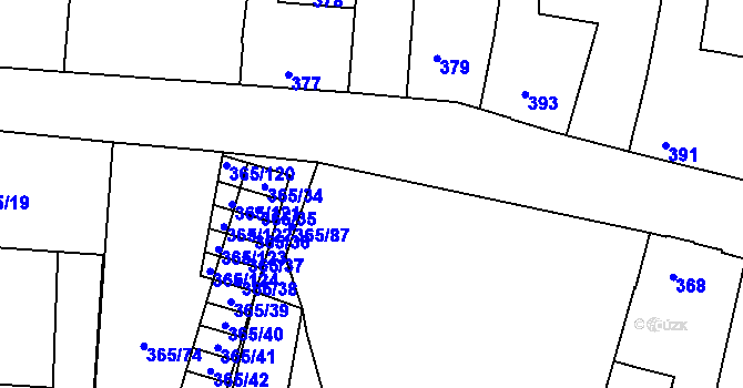 Parcela st. 367/3 v KÚ Nýřany, Katastrální mapa