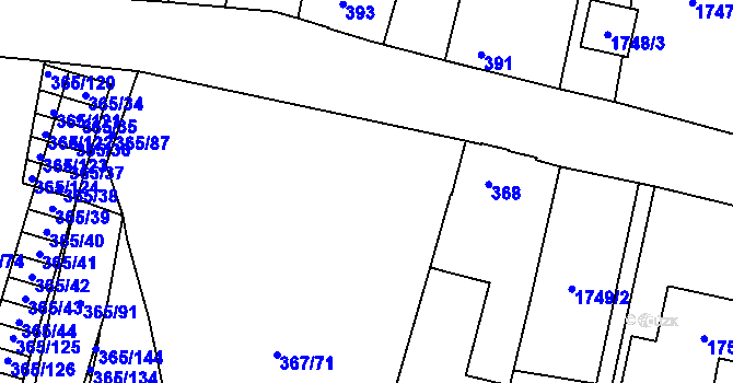 Parcela st. 367/68 v KÚ Nýřany, Katastrální mapa