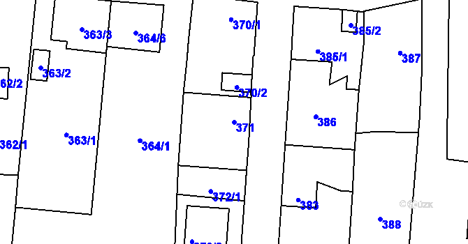Parcela st. 371 v KÚ Nýřany, Katastrální mapa