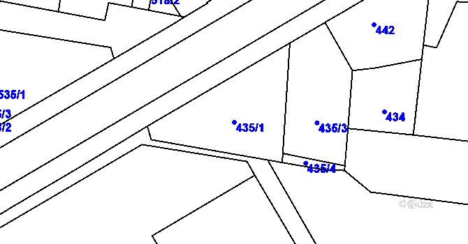 Parcela st. 435/1 v KÚ Nýřany, Katastrální mapa