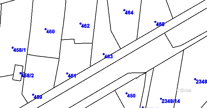 Parcela st. 463 v KÚ Nýřany, Katastrální mapa