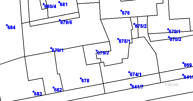 Parcela st. 679/2 v KÚ Nýřany, Katastrální mapa