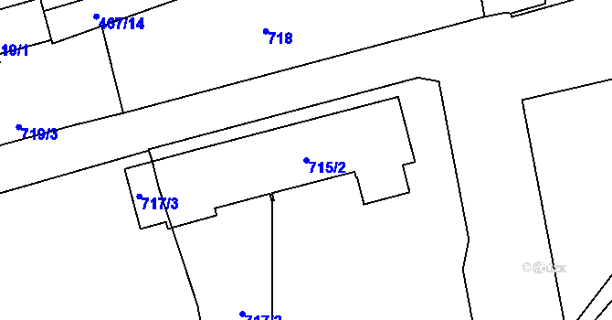 Parcela st. 715/2 v KÚ Nýřany, Katastrální mapa