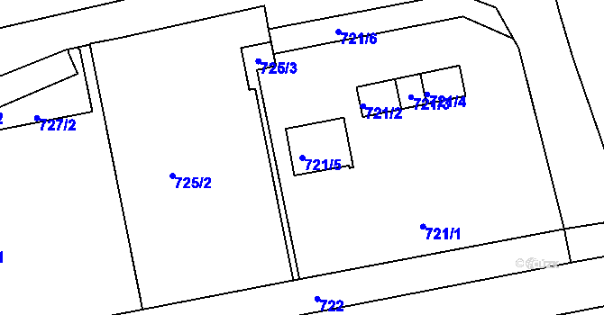 Parcela st. 721/5 v KÚ Nýřany, Katastrální mapa