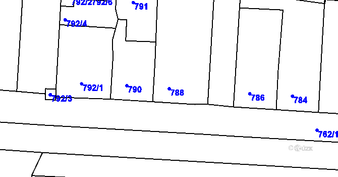 Parcela st. 788 v KÚ Nýřany, Katastrální mapa