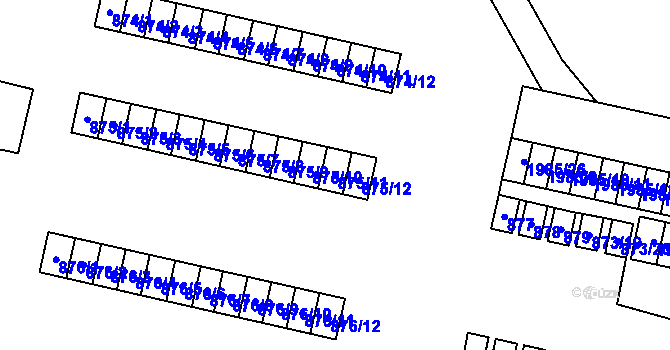 Parcela st. 875/11 v KÚ Nýřany, Katastrální mapa