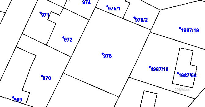 Parcela st. 976 v KÚ Nýřany, Katastrální mapa