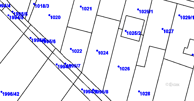 Parcela st. 1024 v KÚ Nýřany, Katastrální mapa