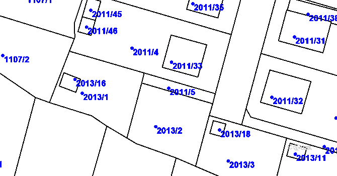 Parcela st. 2011/5 v KÚ Nýřany, Katastrální mapa