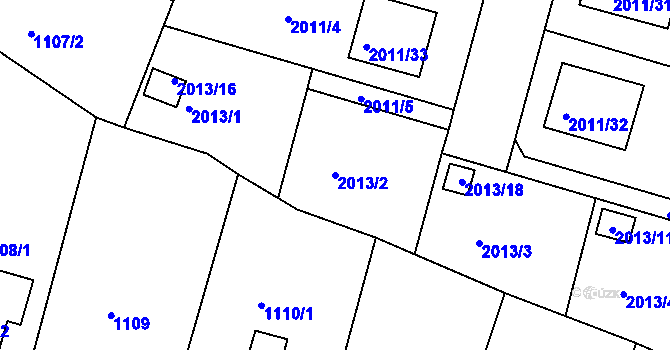 Parcela st. 2013/2 v KÚ Nýřany, Katastrální mapa