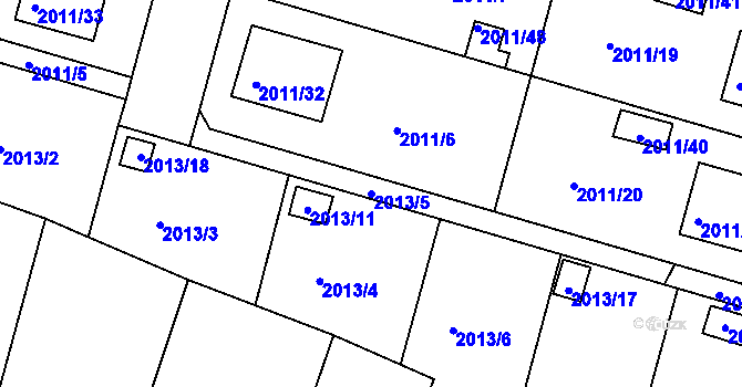 Parcela st. 2013/5 v KÚ Nýřany, Katastrální mapa