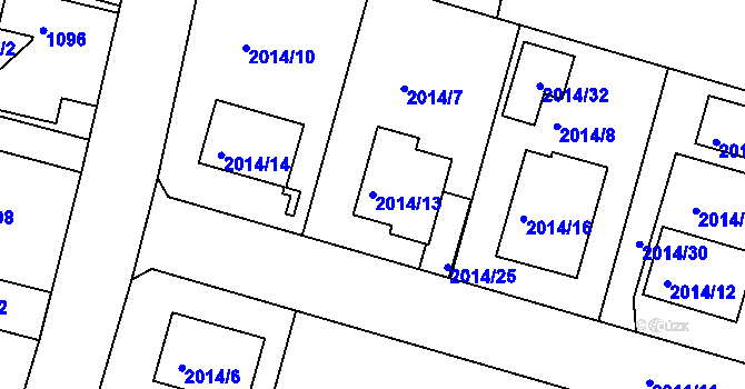 Parcela st. 2014/13 v KÚ Nýřany, Katastrální mapa