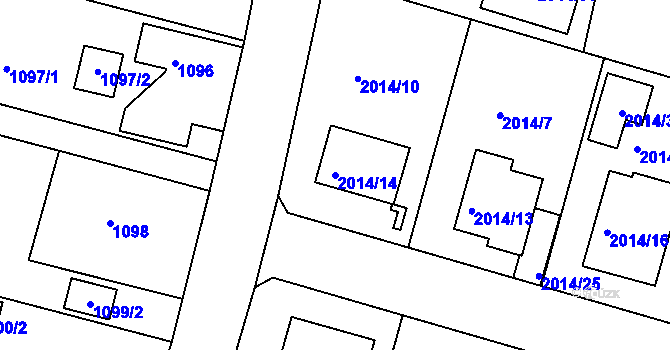 Parcela st. 2014/14 v KÚ Nýřany, Katastrální mapa