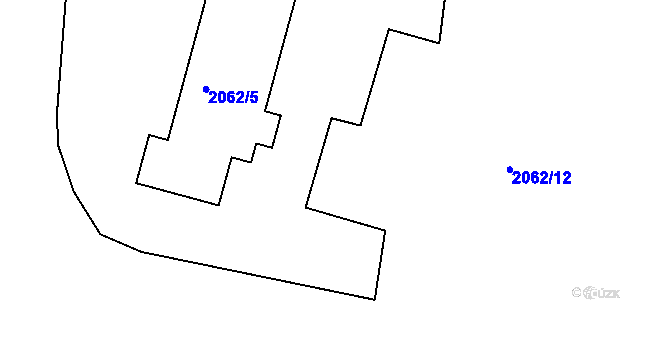 Parcela st. 2062/6 v KÚ Nýřany, Katastrální mapa