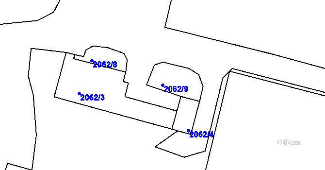 Parcela st. 2062/9 v KÚ Nýřany, Katastrální mapa