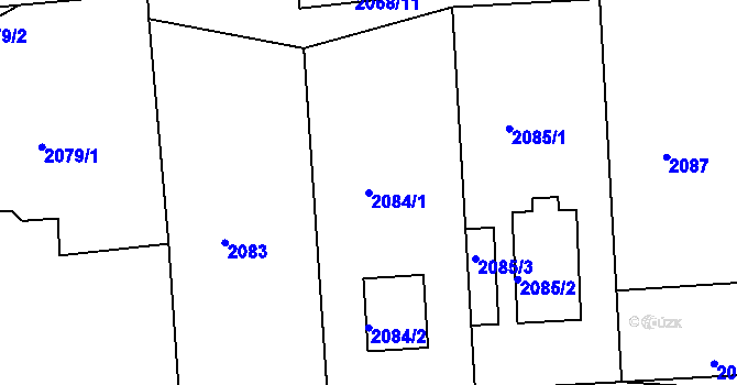 Parcela st. 2084/1 v KÚ Nýřany, Katastrální mapa