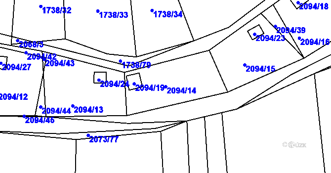 Parcela st. 2094/14 v KÚ Nýřany, Katastrální mapa