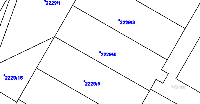 Parcela st. 2229/4 v KÚ Nýřany, Katastrální mapa