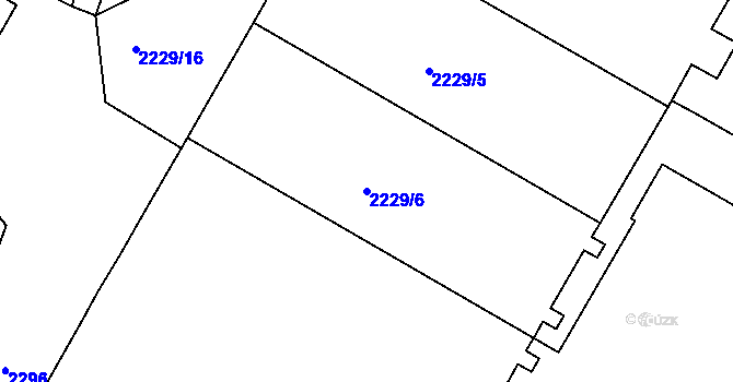 Parcela st. 2229/6 v KÚ Nýřany, Katastrální mapa