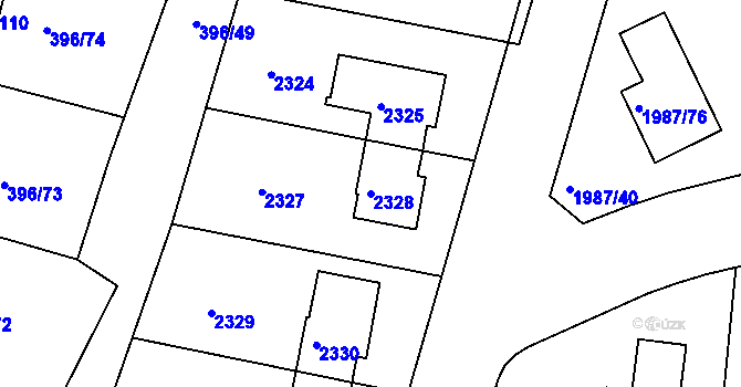 Parcela st. 2328 v KÚ Nýřany, Katastrální mapa