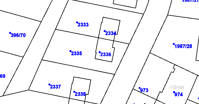 Parcela st. 2336 v KÚ Nýřany, Katastrální mapa