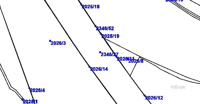 Parcela st. 2346/27 v KÚ Nýřany, Katastrální mapa
