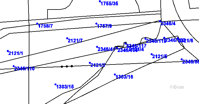 Parcela st. 2346/42 v KÚ Nýřany, Katastrální mapa