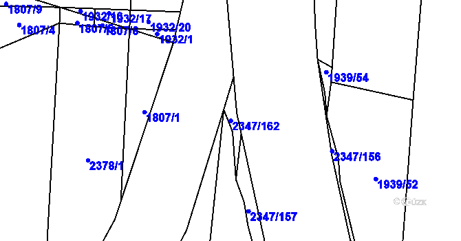 Parcela st. 2347/162 v KÚ Nýřany, Katastrální mapa