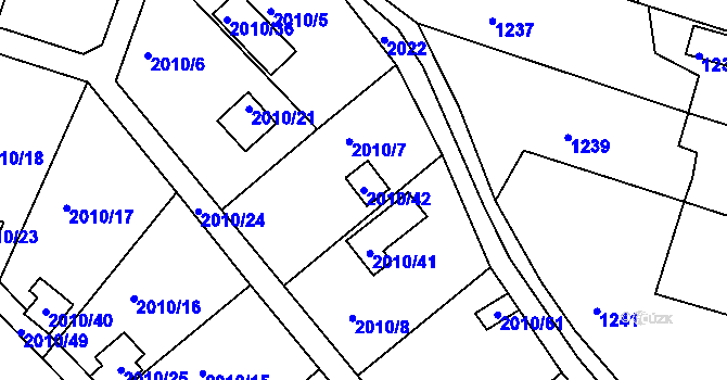 Parcela st. 2010/42 v KÚ Nýřany, Katastrální mapa