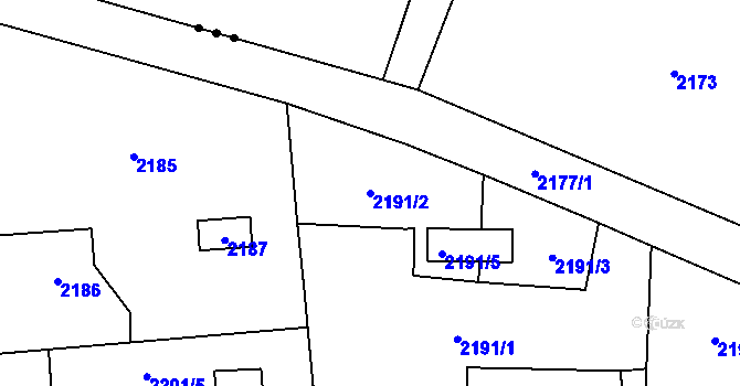 Parcela st. 2191/2 v KÚ Nýřany, Katastrální mapa