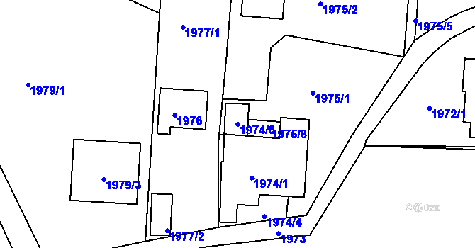 Parcela st. 1974/3 v KÚ Nýřany, Katastrální mapa