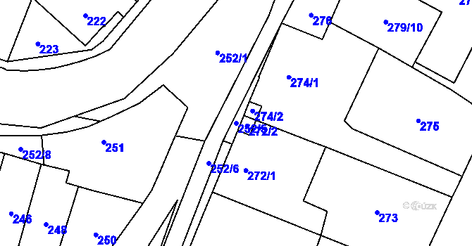 Parcela st. 252/5 v KÚ Nýřany, Katastrální mapa