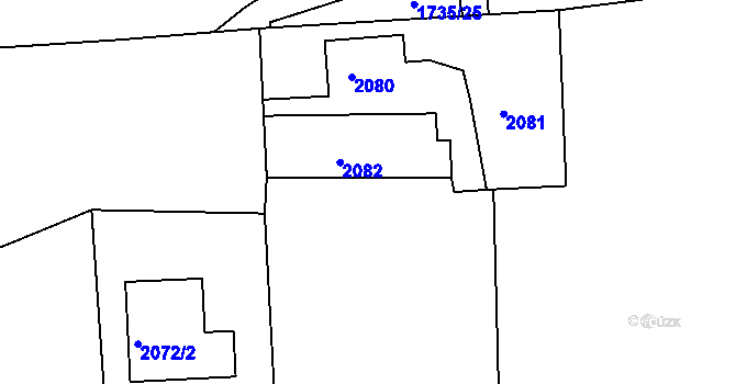 Parcela st. 2073/6 v KÚ Nýřany, Katastrální mapa